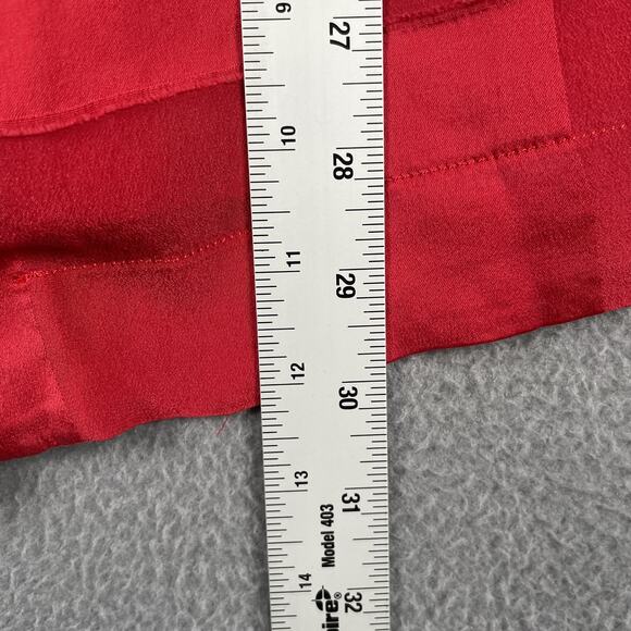 La Perla Shirt Womens Medium Red Silk Checkered Button Up Blouse Made Italy - Picture 7 of 7